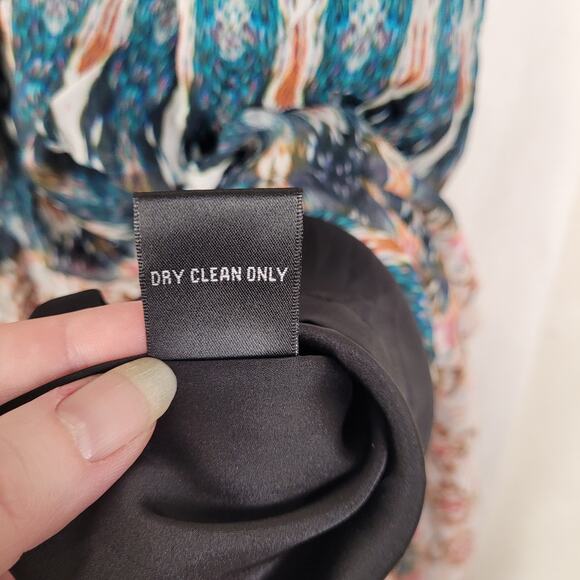 Nicole Miller Artelier blue and red print gauzy artsy maxi dress size 4 Boho - Picture 9 of 14